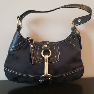 Small Logo Coach Purse Gold Accents